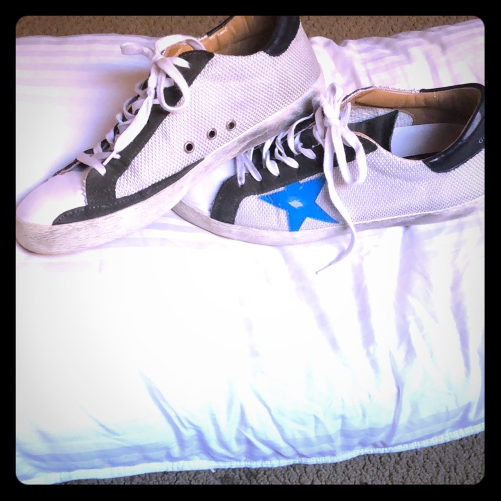 Golden goose with blue star